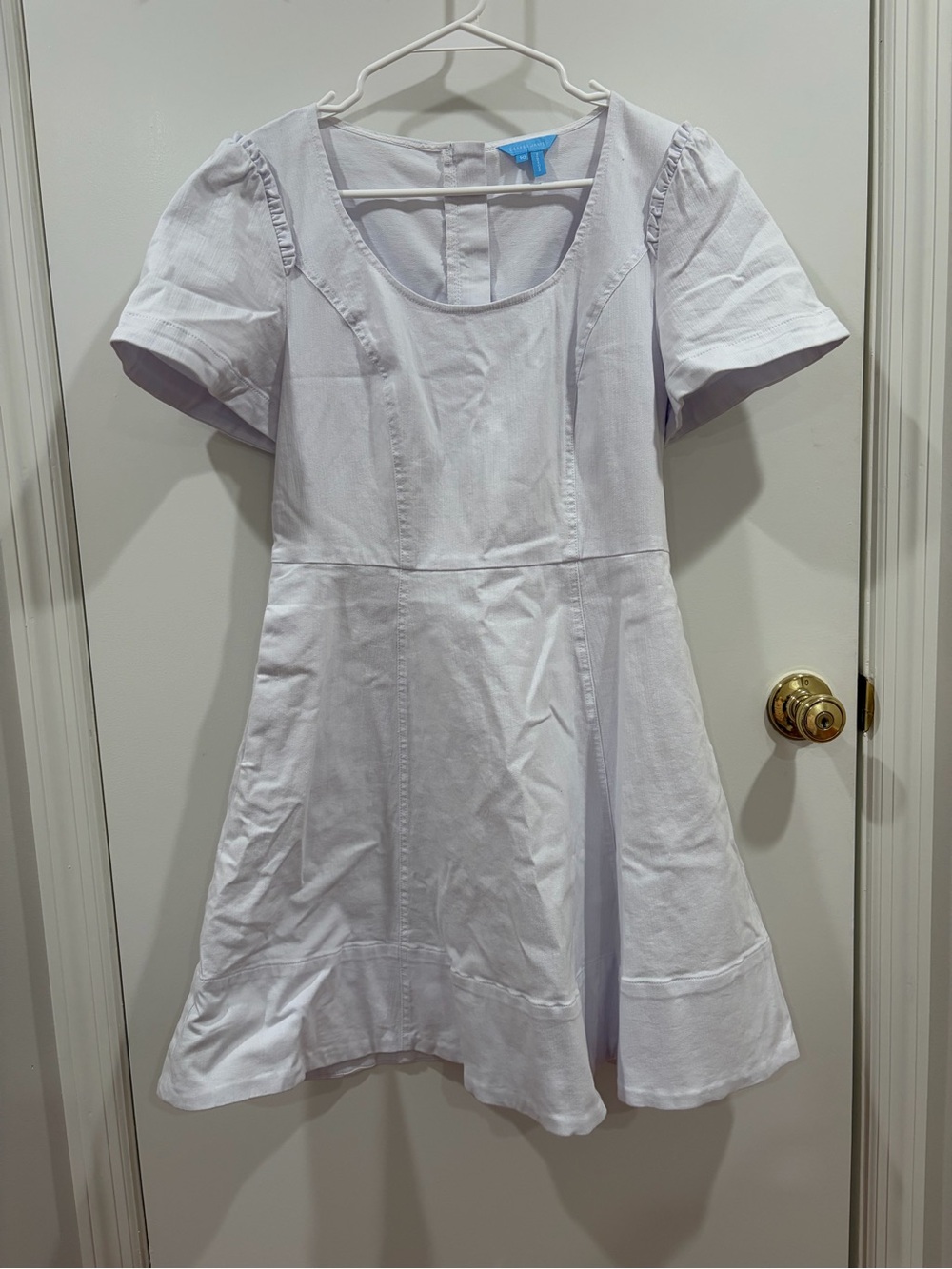 White Denim Fit & Flare Dress